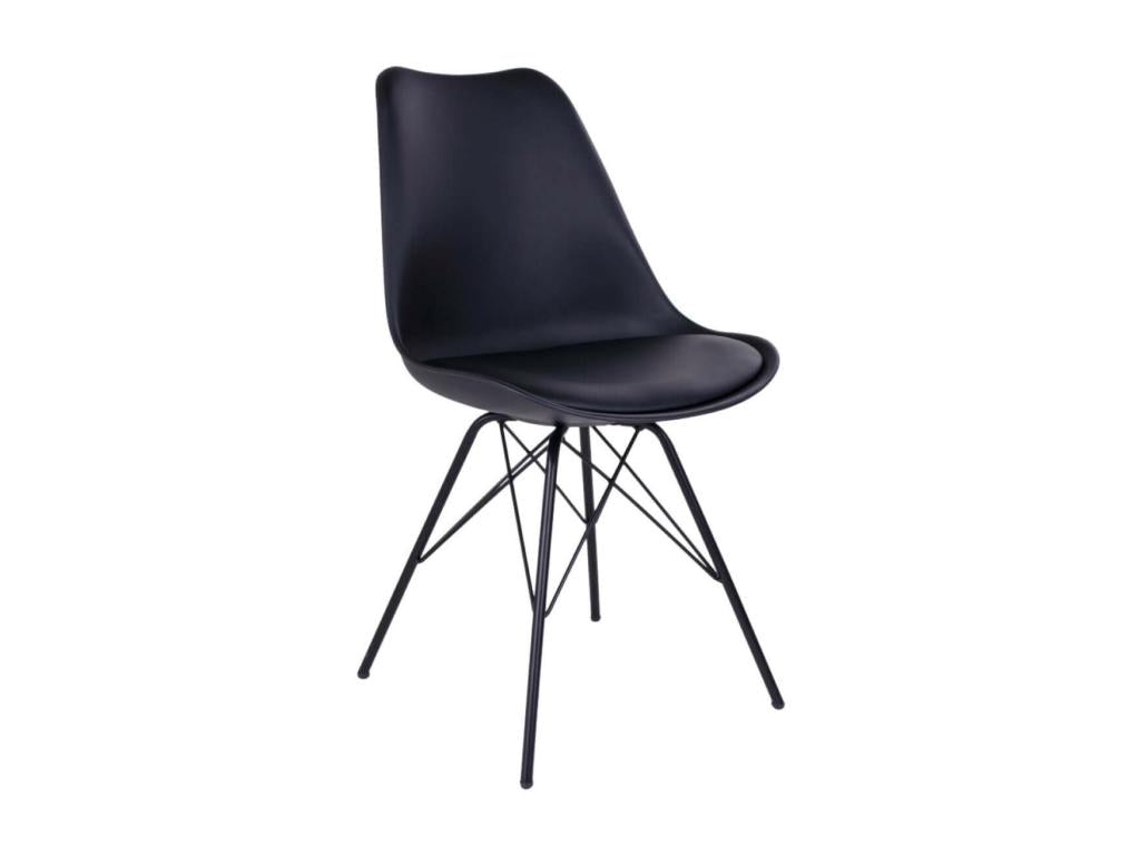Lumenao - Set of 2 Black Chairs with Metal Base FJJU61500