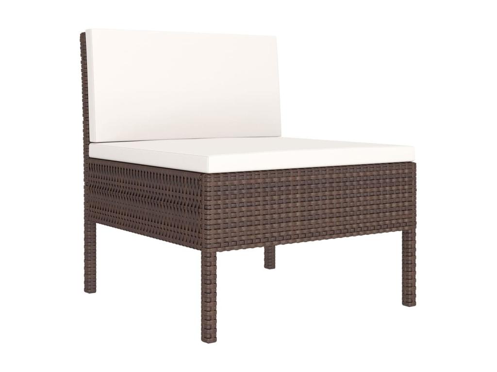 8-piece garden furniture set with cushions, brown wicker resin, JIHR64763