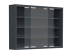 Lumenao wood and glass wall-mounted display case, decorative collector's display case, Lumenao Anthracite LRBY65594