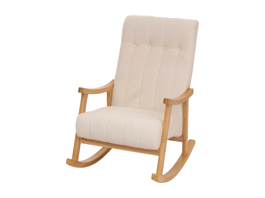 Ventoriq-K10 cream rocking chair with natural wood legs MPFJ78580