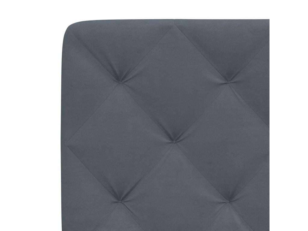 Bed with dark grey mattress 140x190 cm velvet XWGF70963