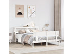 White bed frame without mattress, 160x200 cm, solid pine wood, EJGA33600