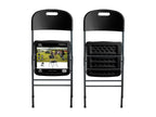 Pack of 8 Folding Chairs with Handles 47x58x87cm Black Lumenao WZUN75238
