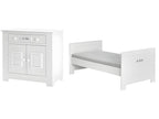 Ventoriq Convertible Baby Cot and Changing Table, White MDF, DSUW40051