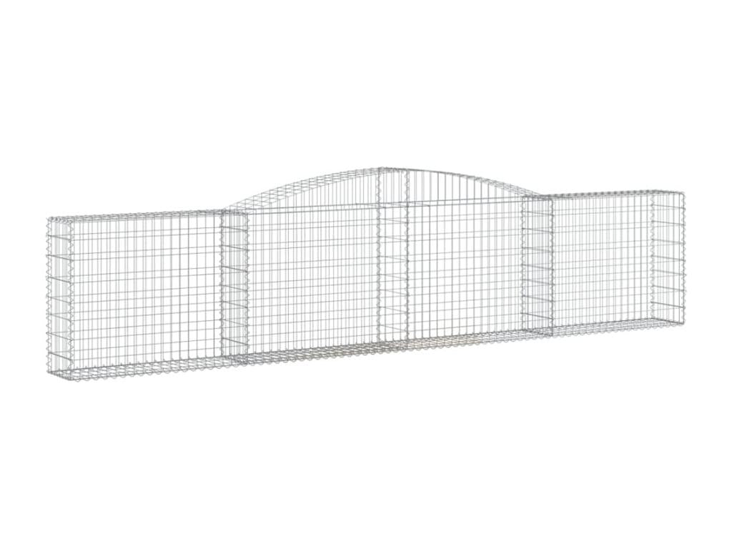 Arched gabion baskets, 5 pcs, 400x30x80-100, galvanized iron, SLZB83069