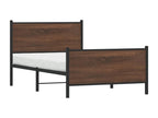 Metal bed frame without mattress, brown oak, 100x200 cm, NQHX08432