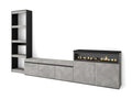 TV Unit Set 310x186x35cm For TVs up to 65" Electric Fireplace Cement AKPD98049