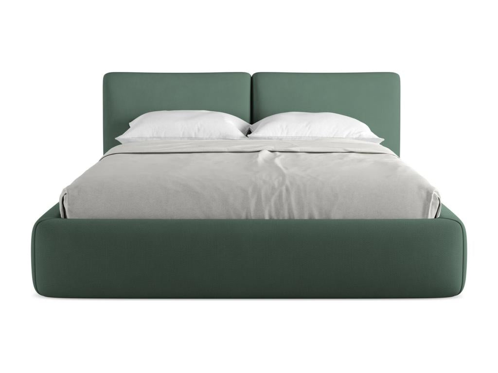 Chenille fabric storage bed 160x200 - green - Lumenao WDXU35523