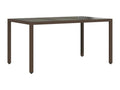 Garden table with brown glass top and woven resin top VMXT08621