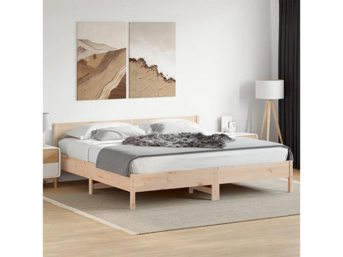 Bed frame with headboard 180x200 cm solid pine wood CYTO89829