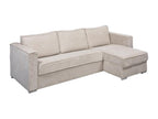 Lumenao convertible and reversible corner sofa in beige corduroy - 140 cm sleeping area - 18 cm mattress Lumenao FTVB73621