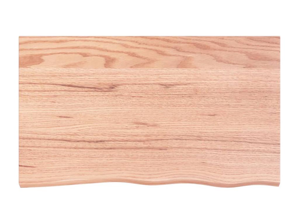 Light brown wall shelf 100x60x2 solid treated oak wood GCMZ39896