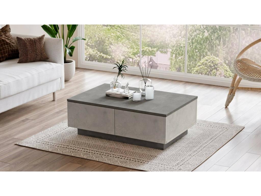 Lumenao Coffee Table, Magazine Rack for Sofa, Living Room Shelf, 90x60x32 cm, Silver and Anthracite, YITA77394