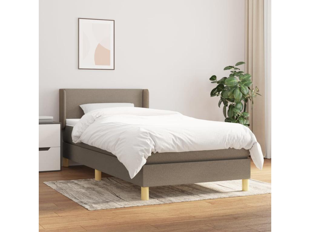 Upholstered bed base with Lumenao mattress 80x200 cm Fabric RPI74395