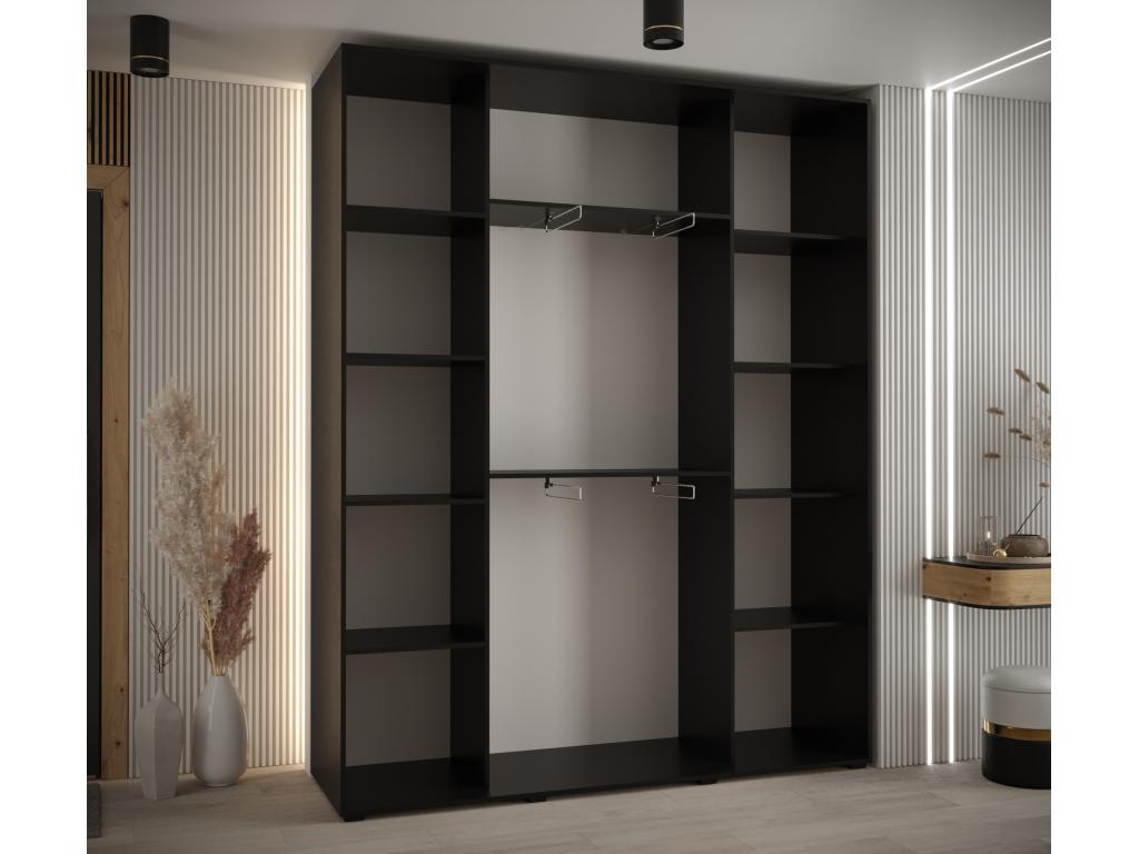 Lumenao 4 Sliding Door Wardrobe 235.2/190/45 3 Doors Black/Lumenao/Black KYCO02105