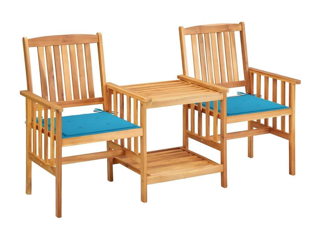 Lumenao garden chairs with tea table and cushions, solid color LPHH94410