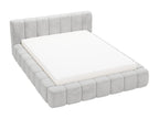 Lumenao Upholstered Bed with Storage 120x200 cm Double Bed Light Grey Velvet MKEO38724