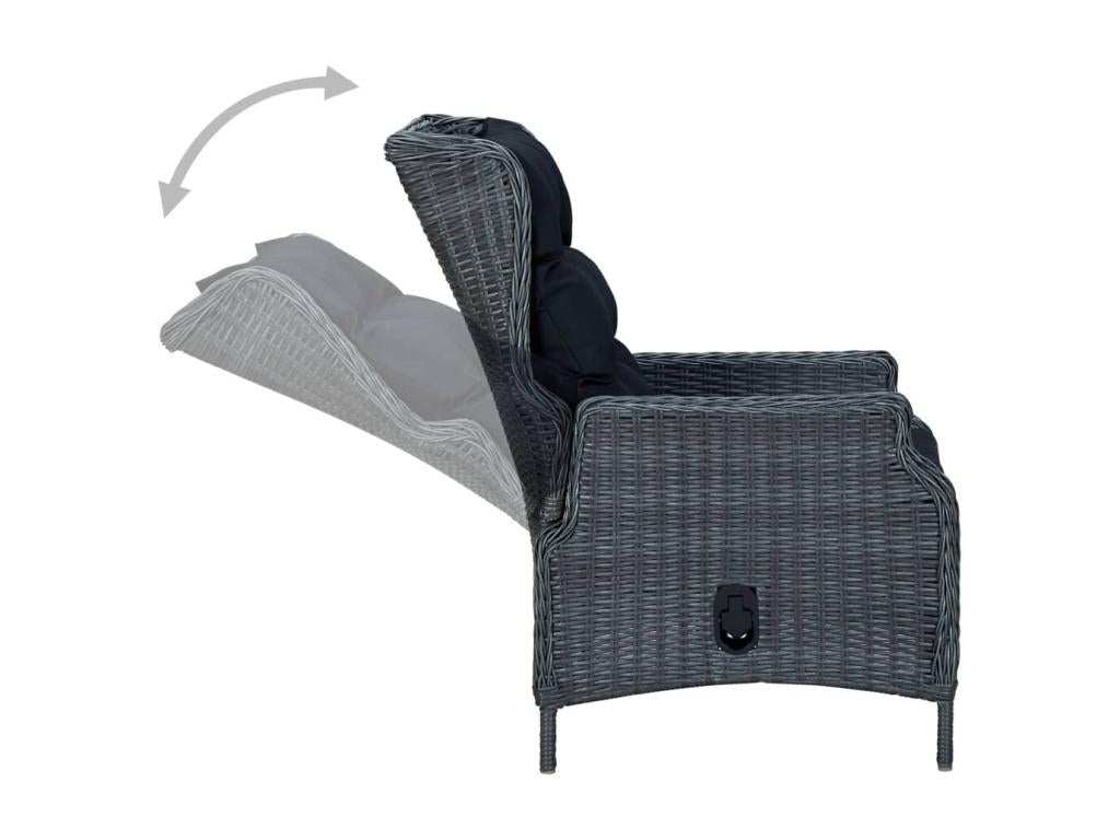 5-piece garden dining set, dark grey LTOB96407