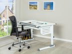 Lumenao Desk with adjustable tabletop height and 1 drawer, white and grey. ZFAG82547