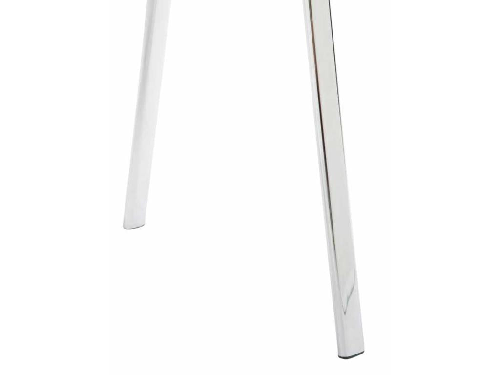 Set of 4 Conference Chairs - Faux Leather / Chrome Metal - Cream - Lumenao YPFY22024