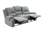 Lumenao 3-seater reclining sofa in fabric - Light grey - W193x93x96cm - Lumenao TEQM95101