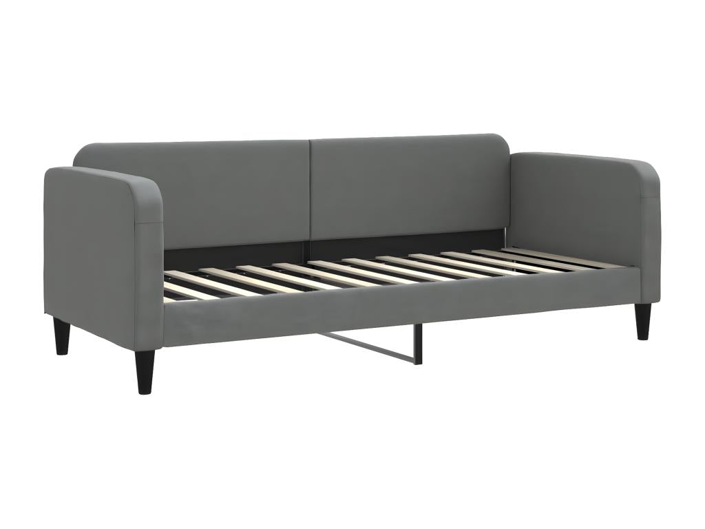 Daybed with pull-out bed and dark grey mattress 80x200 cm fabric DZFQ64199