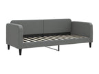 Daybed with pull-out bed and dark grey mattress 80x200 cm fabric DZFQ64199