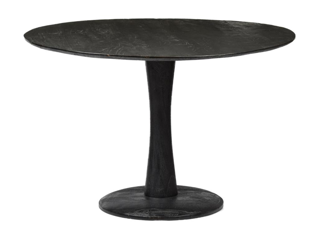 BANGALORE - Round dining table, 120 cm diameter, solid black mango wood, BXUA39061
