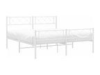 Metal bed frame without mattress and white bed legs, 140x190 cm, PPUC24415