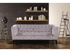 Lumenao fixed straight sofa in velvet - 3 seater - Light grey PBLW05773