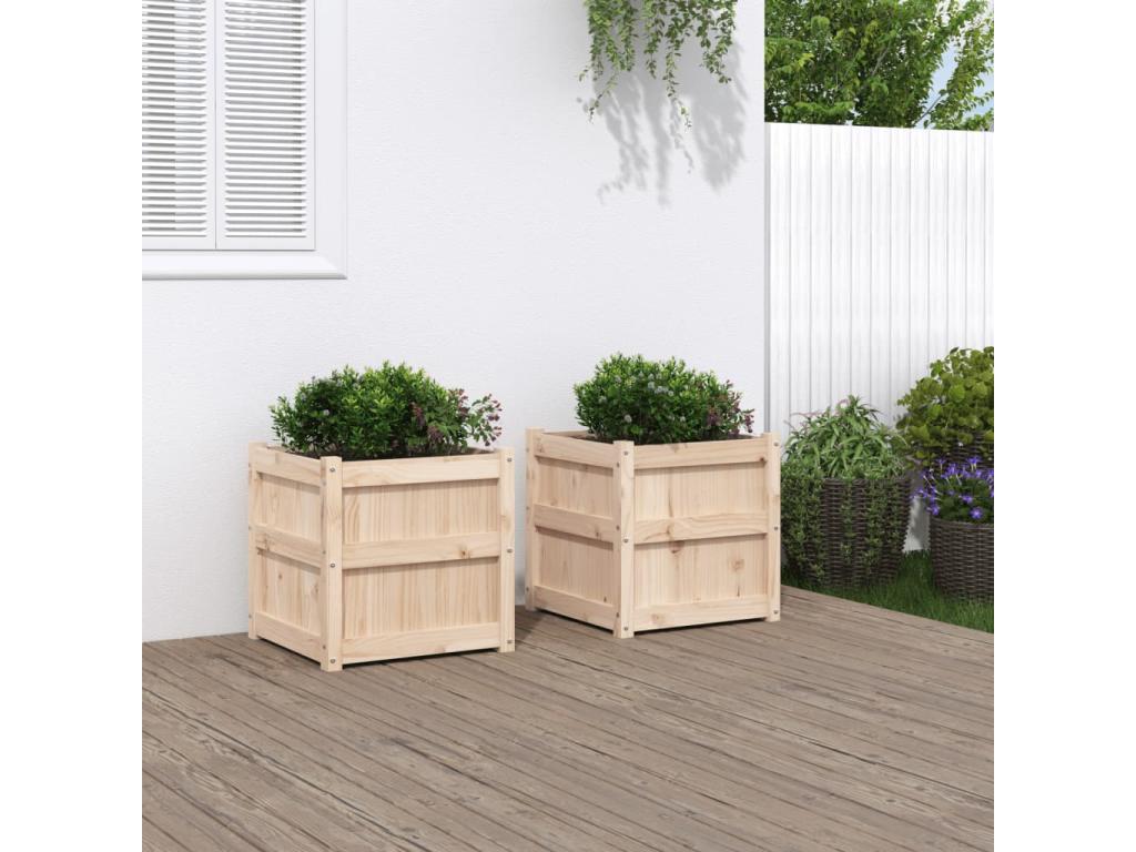 2-piece planters made of solid pine wood VGWG22645