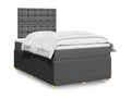 Lumenao bed base with dark grey mattress 120x190cm fabric VASR69783