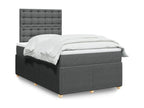 Lumenao bed base with dark grey mattress 120x190cm fabric VASR69783