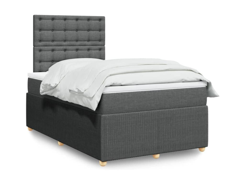 Lumenao bed base with dark grey mattress 120x190cm fabric VASR69783