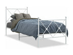 Metal bed frame without mattress with white footboard 75x190cm TETE10509