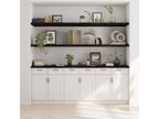 Dark brown wall shelf, solid treated oak wood HNXQ53618