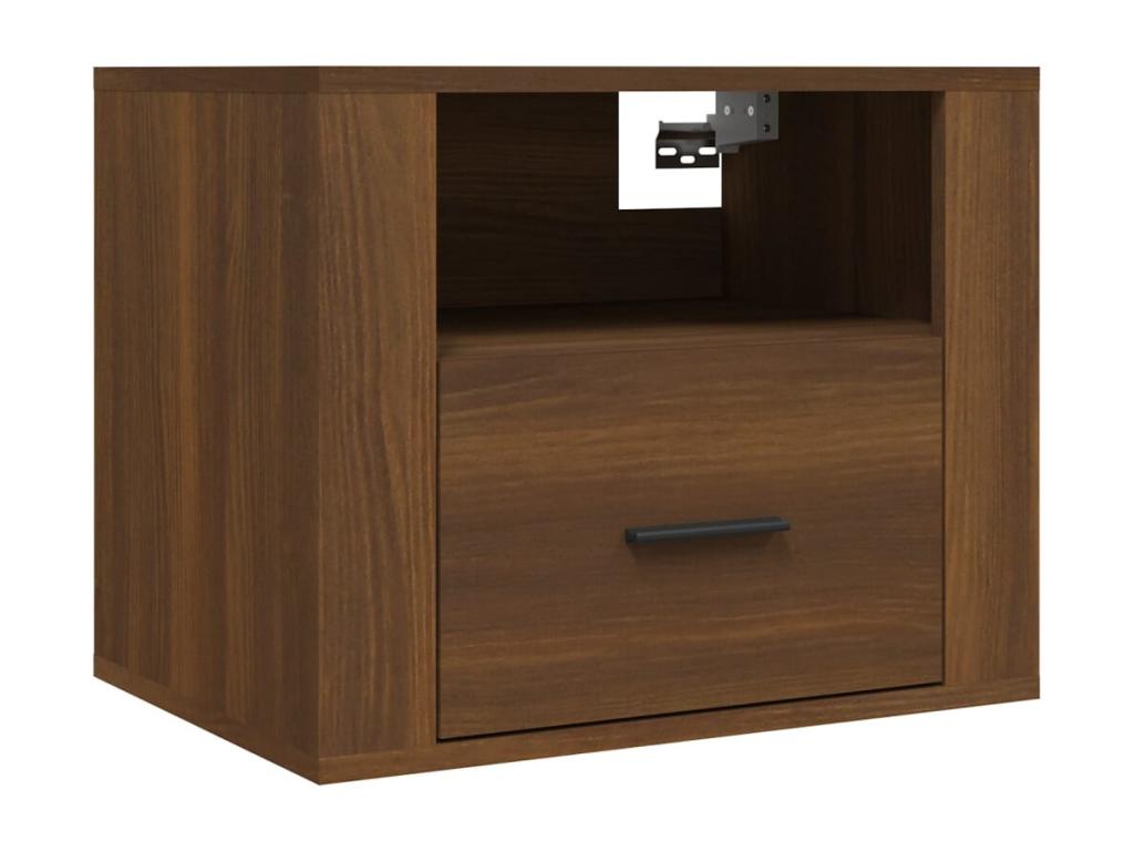 Wall-mounted bedside table, brown oak, 50x36x40 cm, ZDYS96749