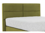 Tiempo khaki velvet continental bed with 30cm latex mattress and black metal legs - 140x200 PALZ67520