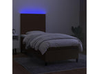 Lumenao bed base and mattress with LED lighting, dark brown, 90x190cm, SSEX27452