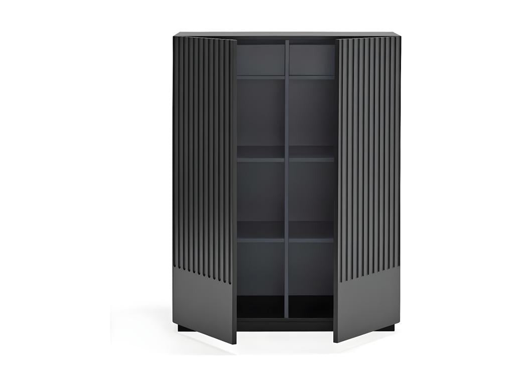 2-Door, 2-Drawer Hallway Cabinet, Black - Lumenao ULQX94326