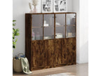 Bookcase with smoked oak doors, 136x37x142 cm, ULUG27753