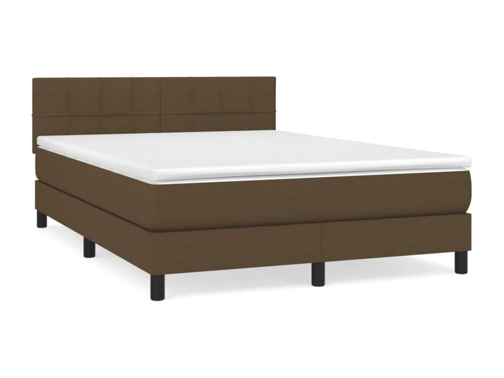 Upholstered bed base with mattress, dark brown, 140x200 cm, CKAI13848