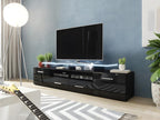 Lumenao 117 TV Stand, Glossy Black - Black. Number of doors: 2. Number of drawers: 2. NRDD01987