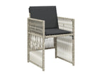 13-piece light grey rattan garden dining set and cushions TPXV09026