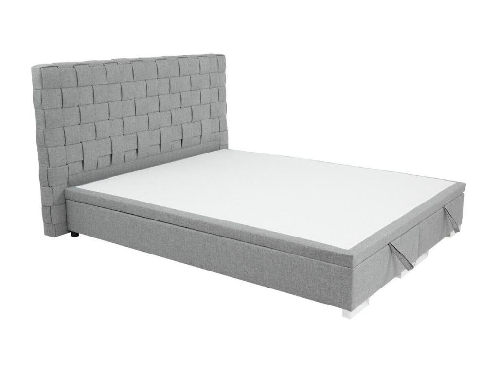 Lumenao 110 Double Bed Grey 180x200 Upholstered Slatted Base with Lumenao 200x214x109cm TBYZ78577