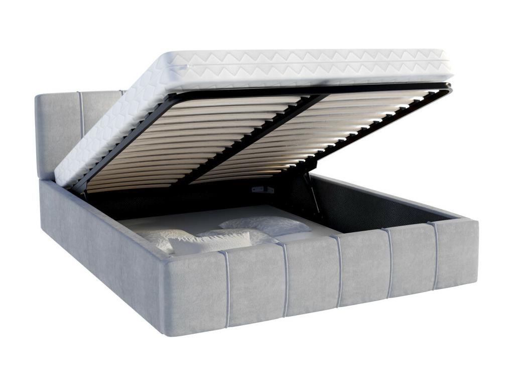 Lumenao 180x200 cm storage bed with Lumenao lift-up slatted base, Light Grey RYRO98767