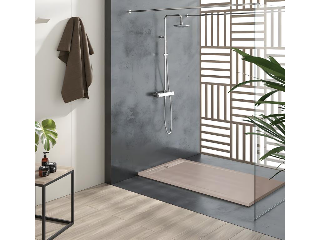 Lumenao Sand Smooth Finish Shower Tray with Colored Grid - 200x70 cm IDMP75276