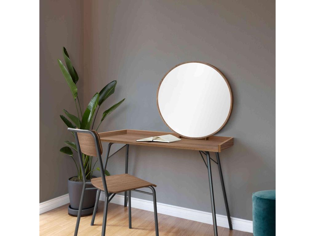 Dressing table with mirror in imitation walnut wood - CF0061 OCUJ19998