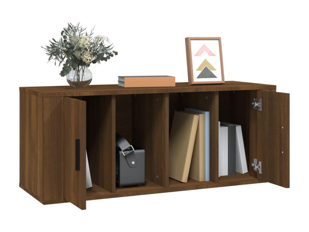 Brown Oak TV Stand 100x35x40 cm Engineered Wood JWGT79296