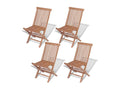 4-Piece Folding Garden Chairs, Solid Teak Wood, OMUK91474
